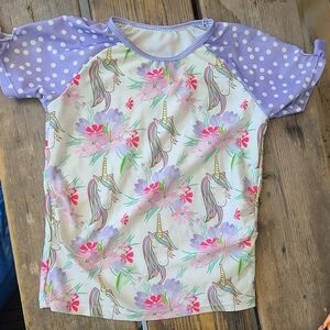 MILLY LOVES LILY SZ 6X LAVENDER  / WHITE UNICORN 🦄 print swim shirt